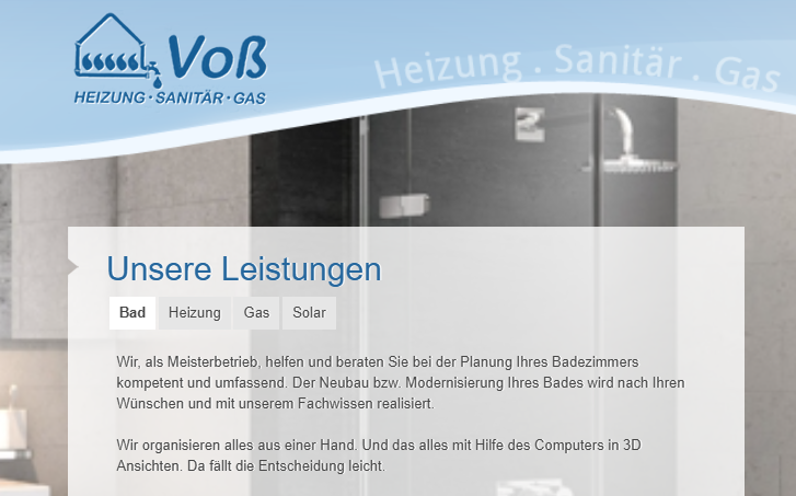 Firma Voß Heizung Sanitär , Gas